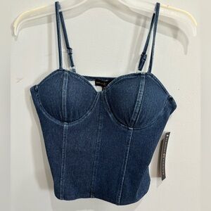 Denim crop tank